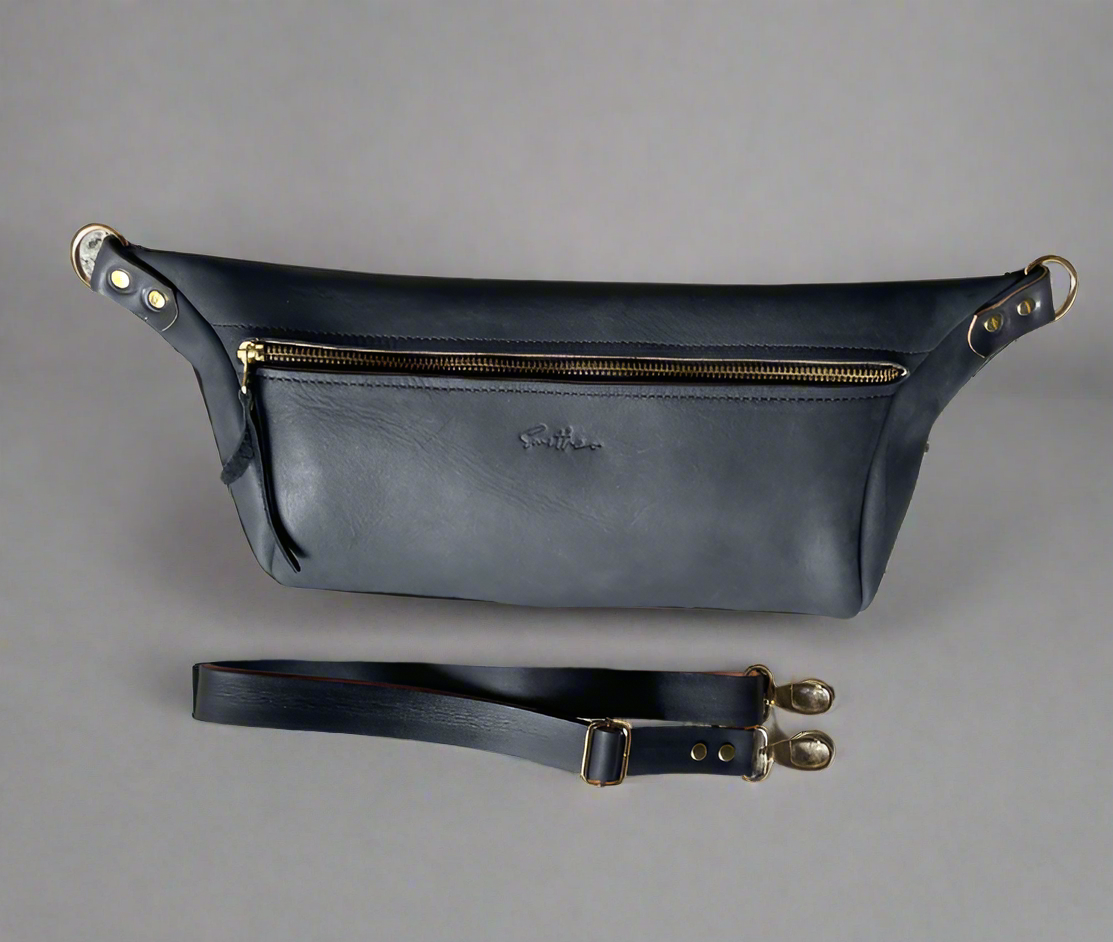 Oversized moonsling bag in black