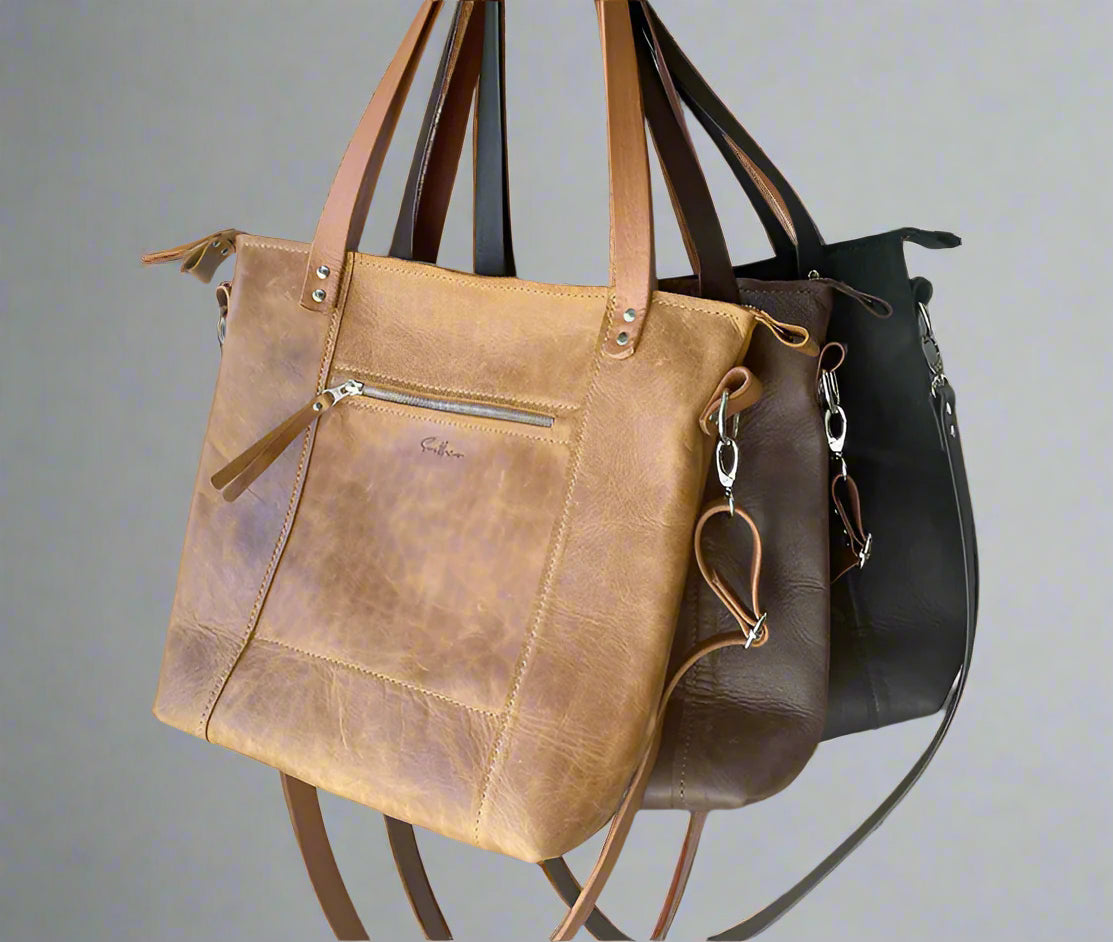 Collection of lus full grain leather shoppers