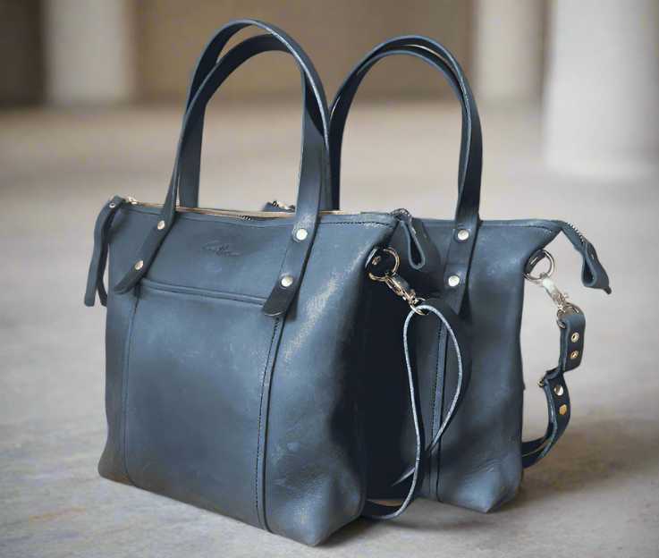 Gull grain leather mini shopper bag Cape Town Handmade