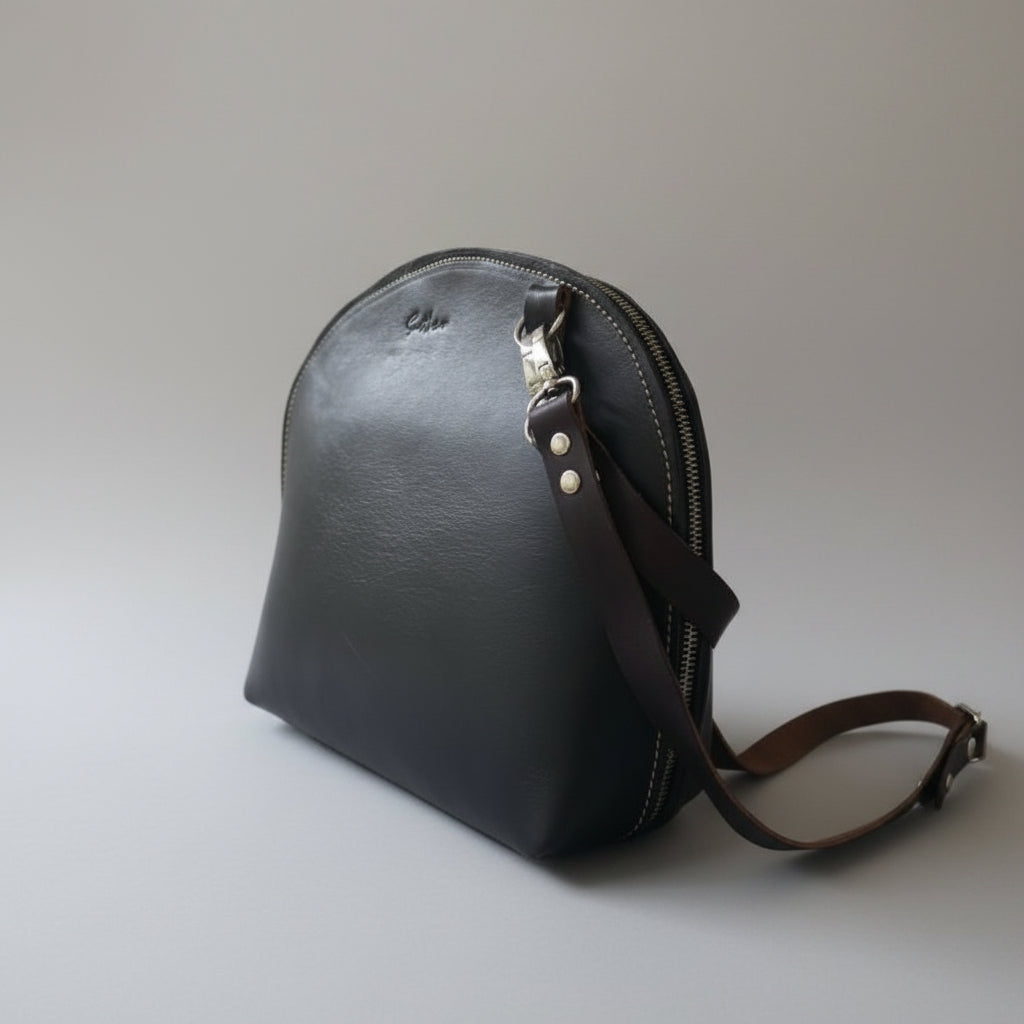 Full grain leather crossbody bag handmade in Cape Town