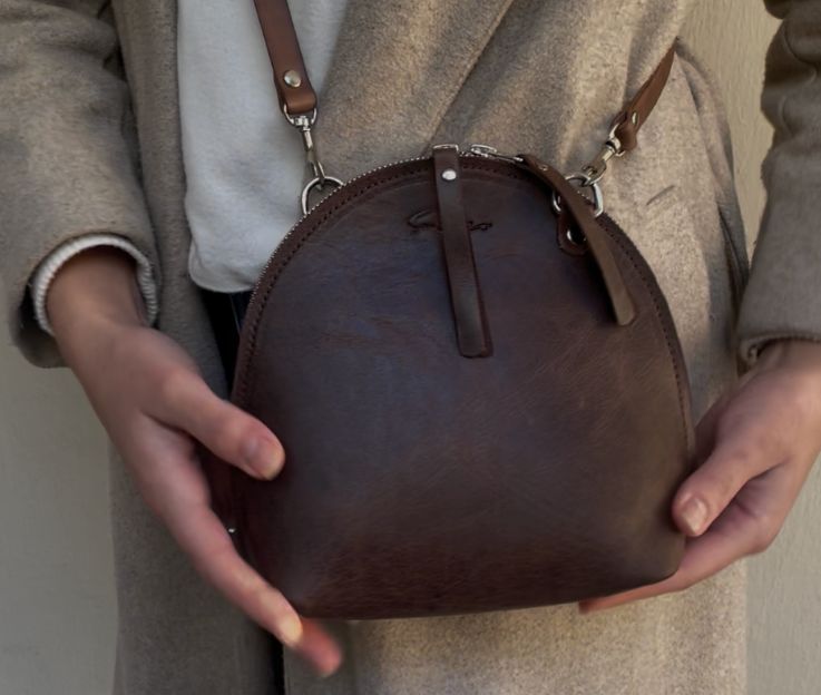 Arc mini leather crossbody bag