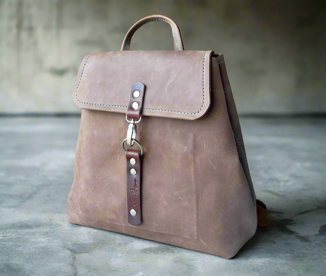 Stride leather backpack