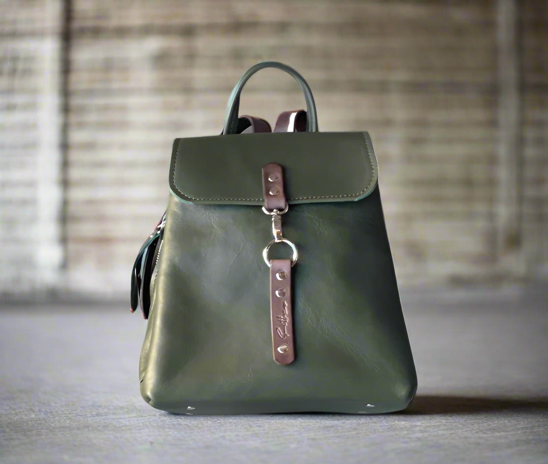 Stride leather backpack