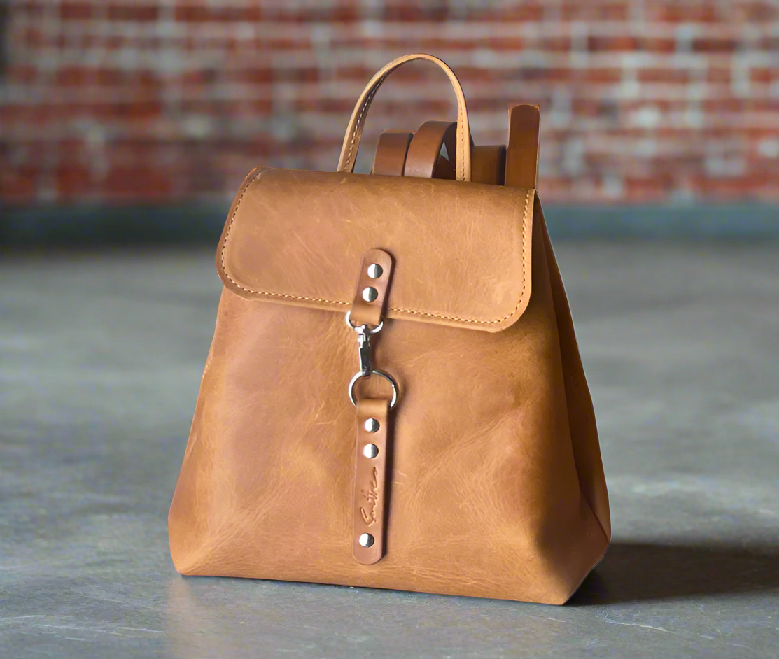Stride leather backpack
