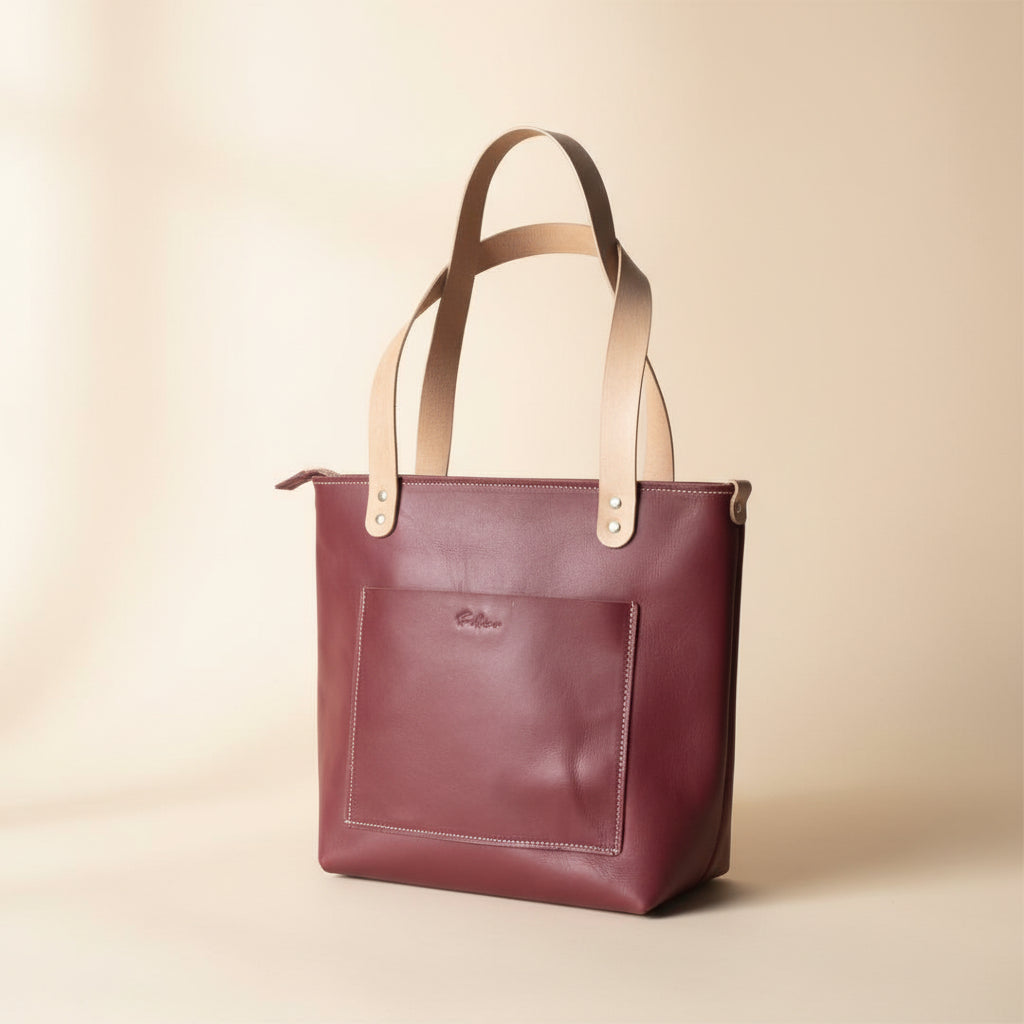 Full grain leather shopper bag | handmade in Cape Town