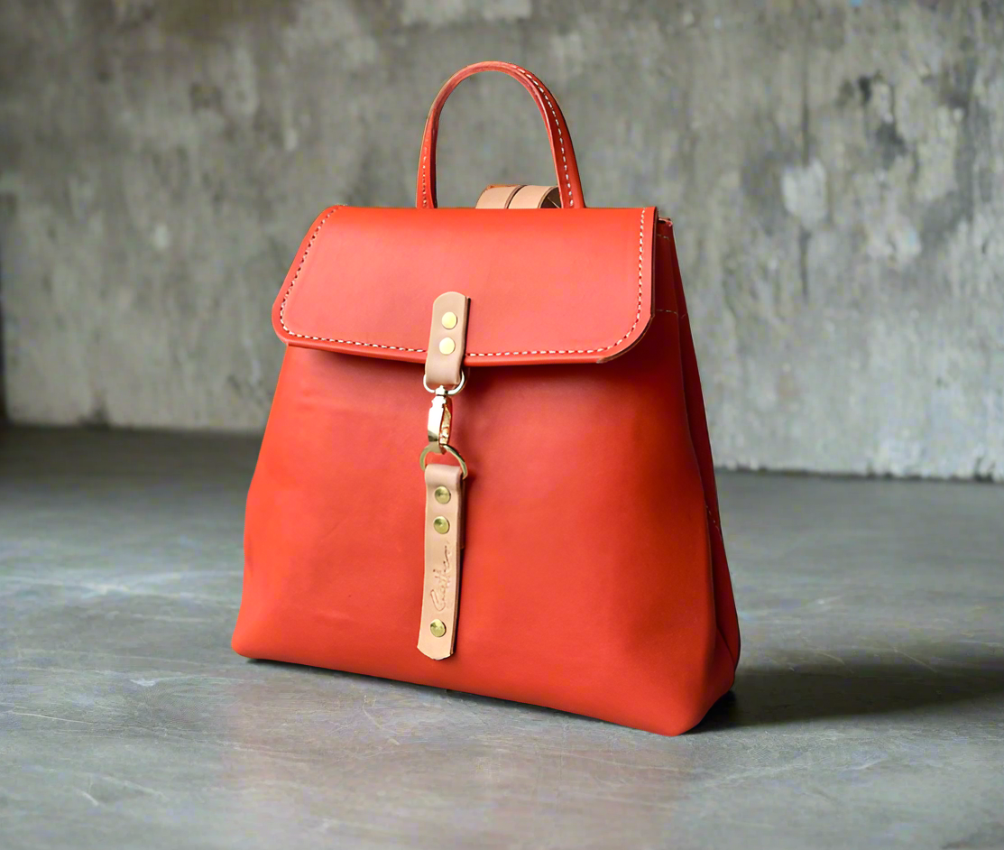 Stride leather backpack