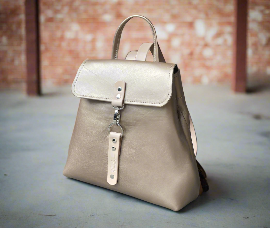 Stride leather backpack