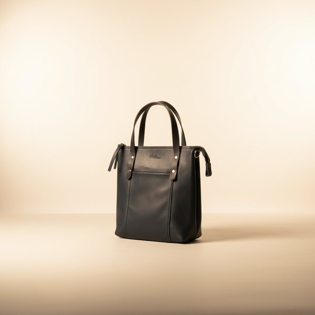 Mini lux leather shopper bag