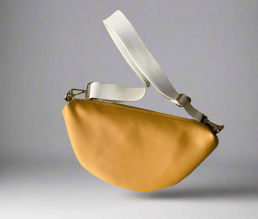 half moon leather sling bag crossbody everyday use