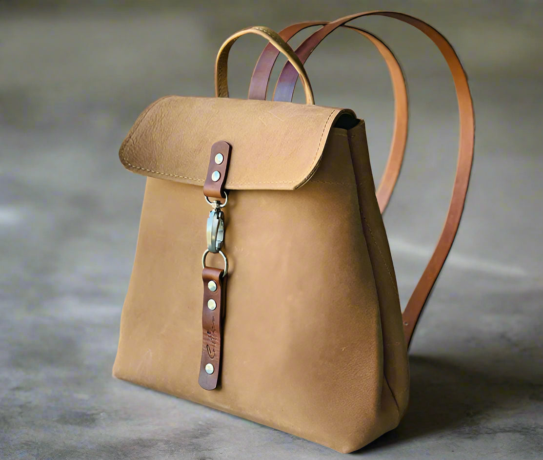 Stride leather backpack