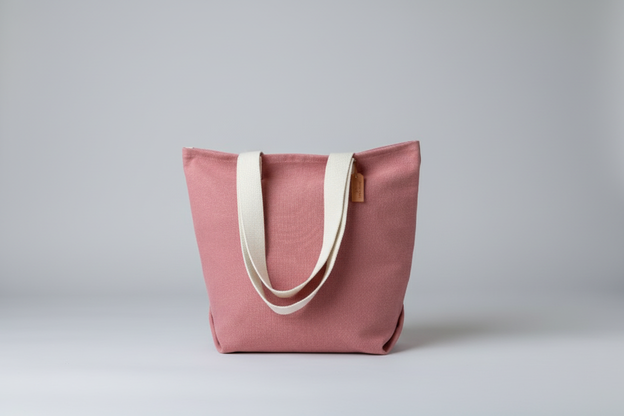 Rose coloured canvas shopper